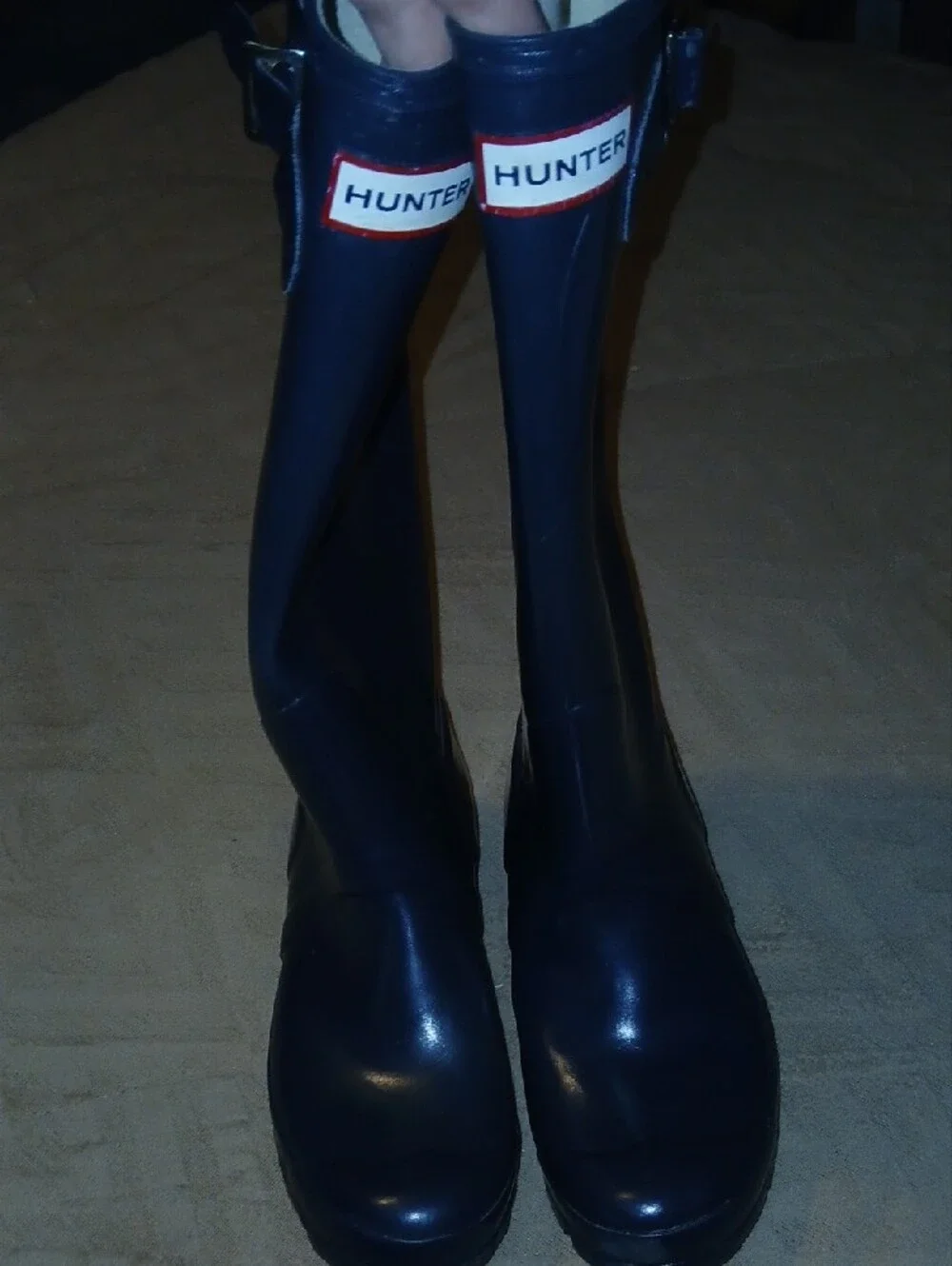 Hunter Unisex Navy Original Gloss Tall Rain/Snow Boots Sz: M6, W7